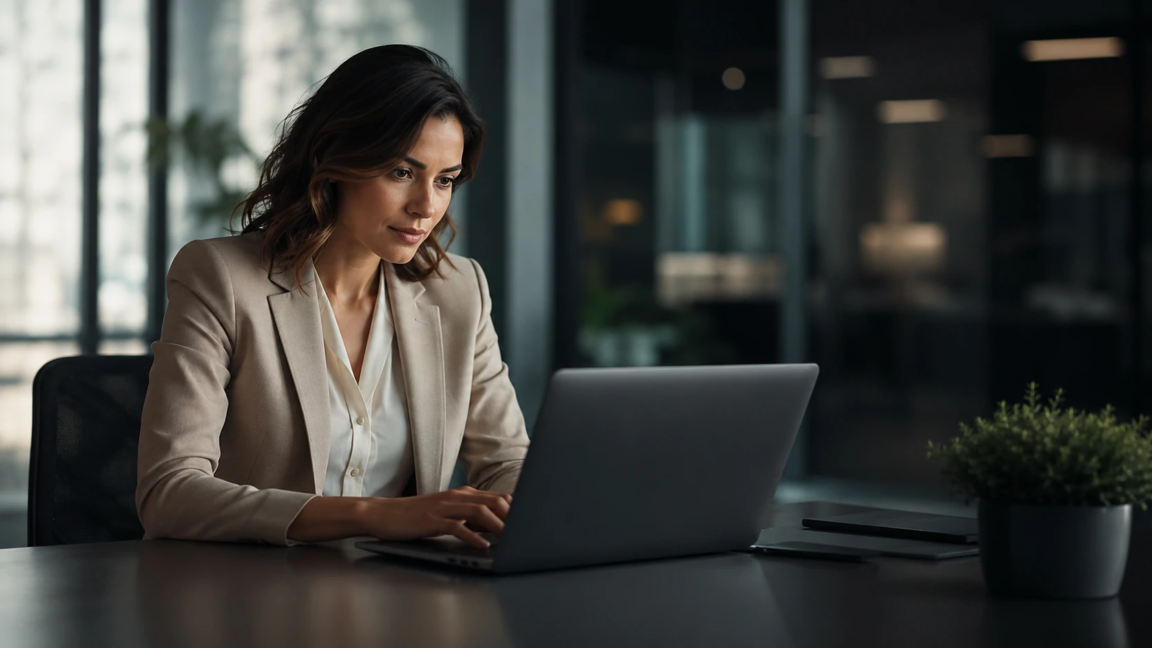 Executivos analisando fluxos inteligentes de AI Process Automation em ambiente corporativo moderno.