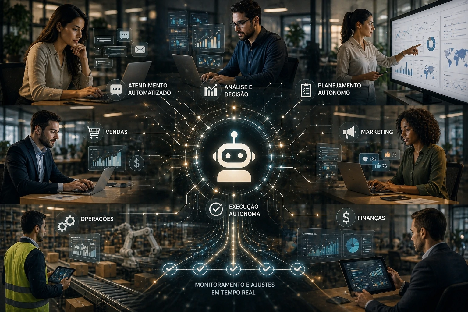 Agentes inteligentes operando em negócios