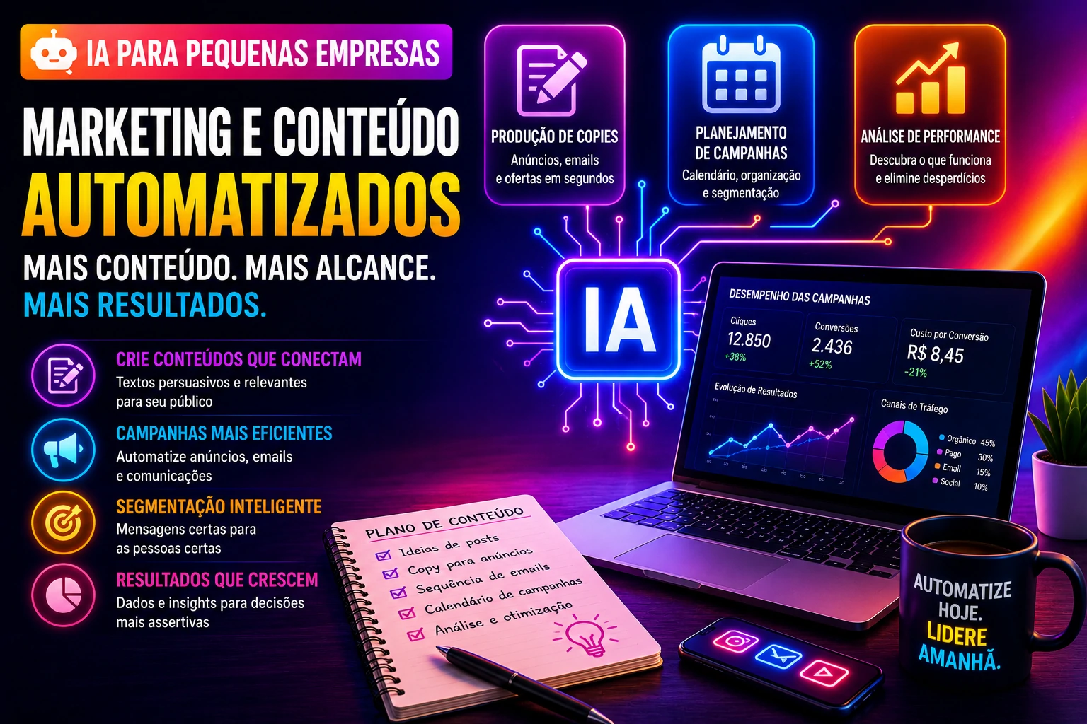 Produção de marketing automatizada com IA