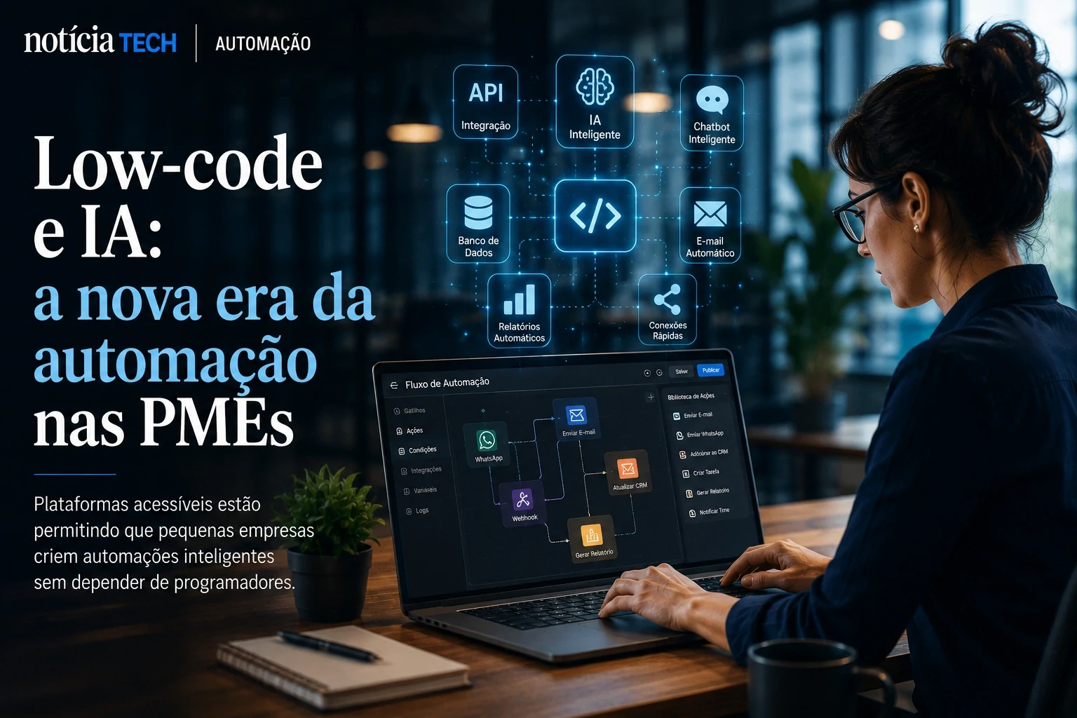 Painéis low-code e automação empresarial