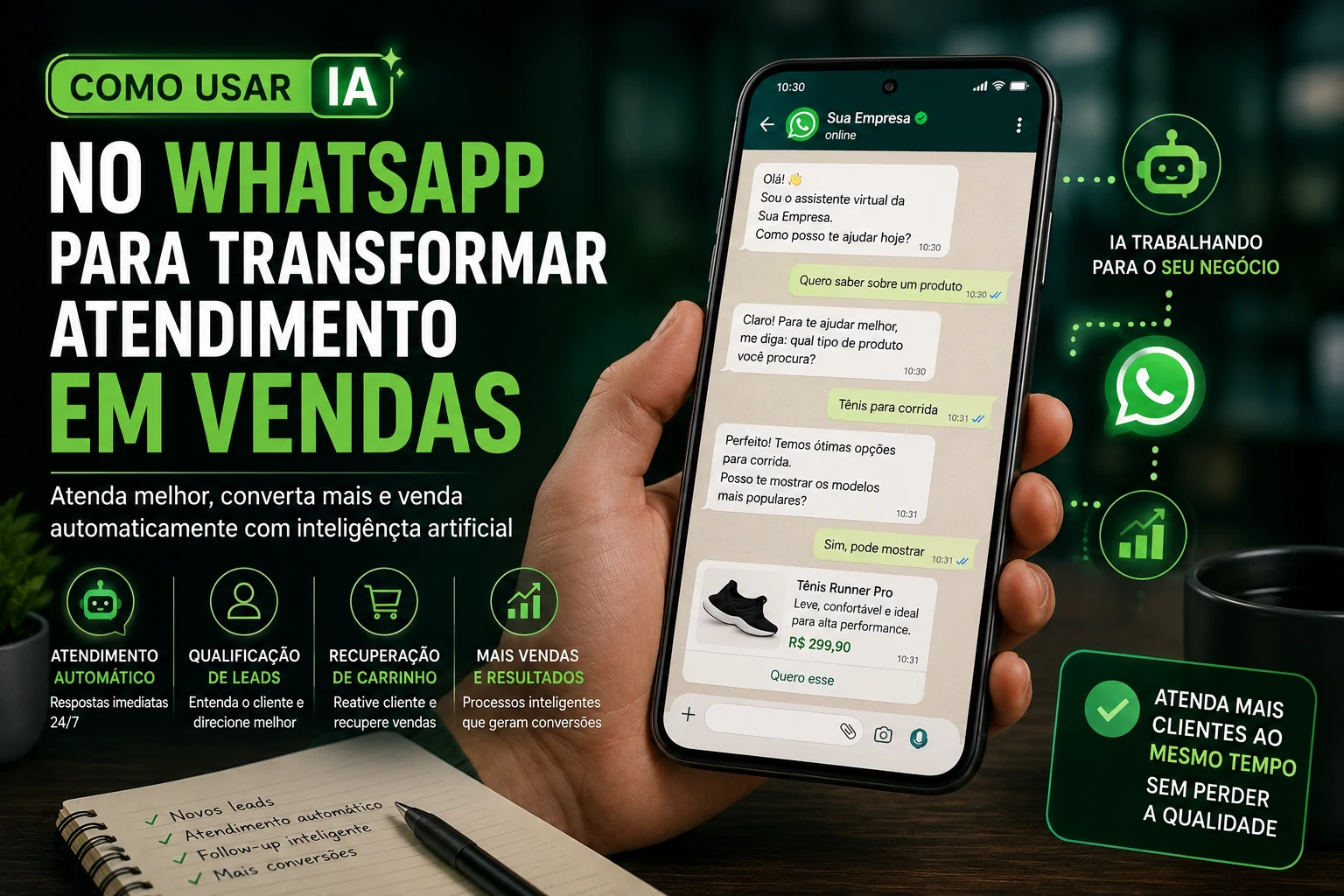 Atendimento automatizado com IA no WhatsApp