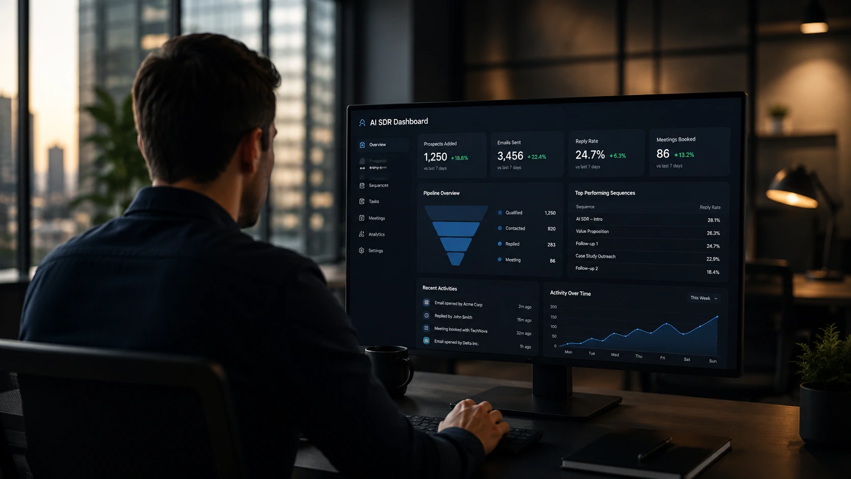 AI SDR automatizando geração de leads B2B com agentes de inteligência artificial