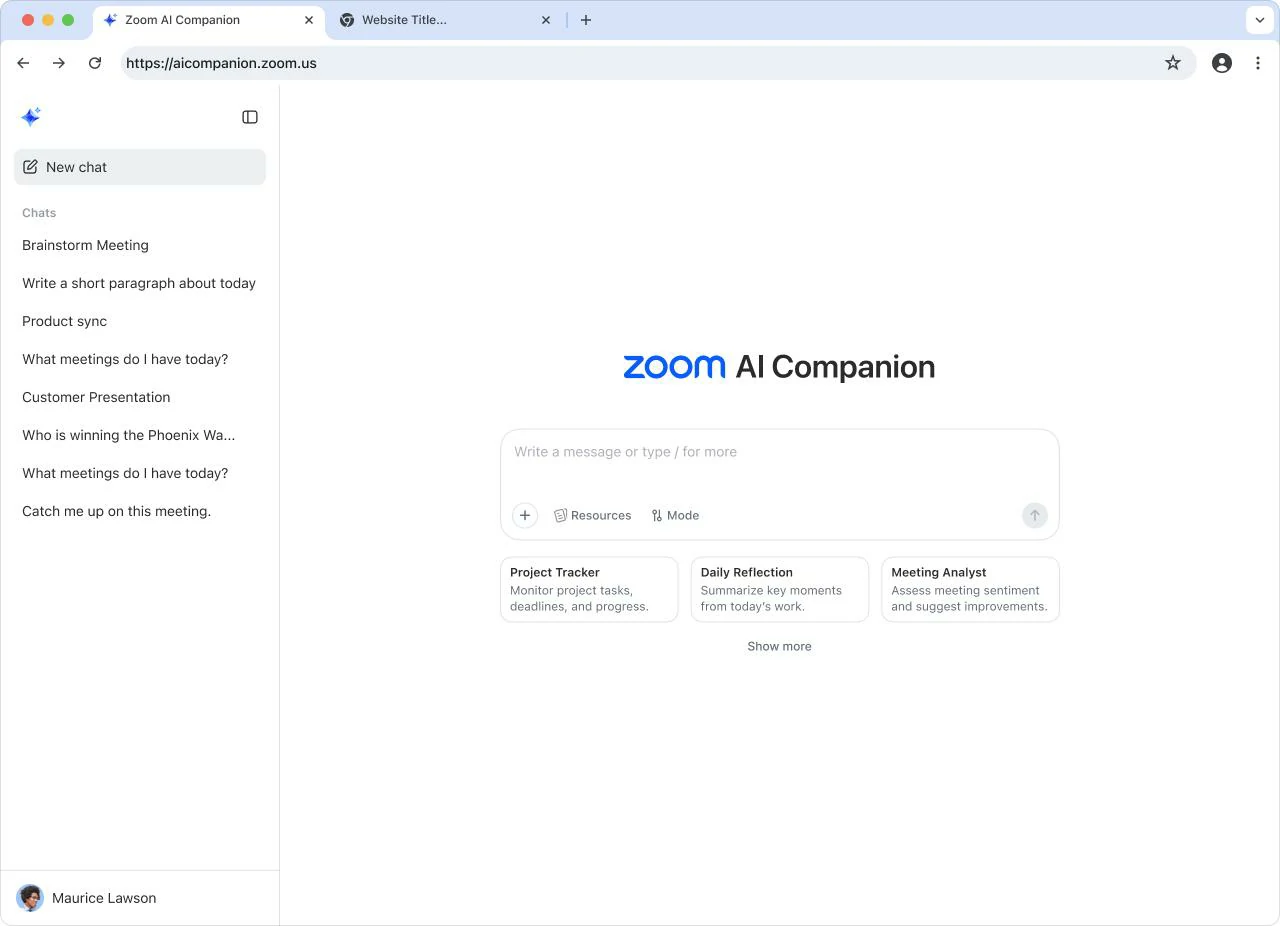 Plataforma AI Companion e ecossistema de IA da Zoom