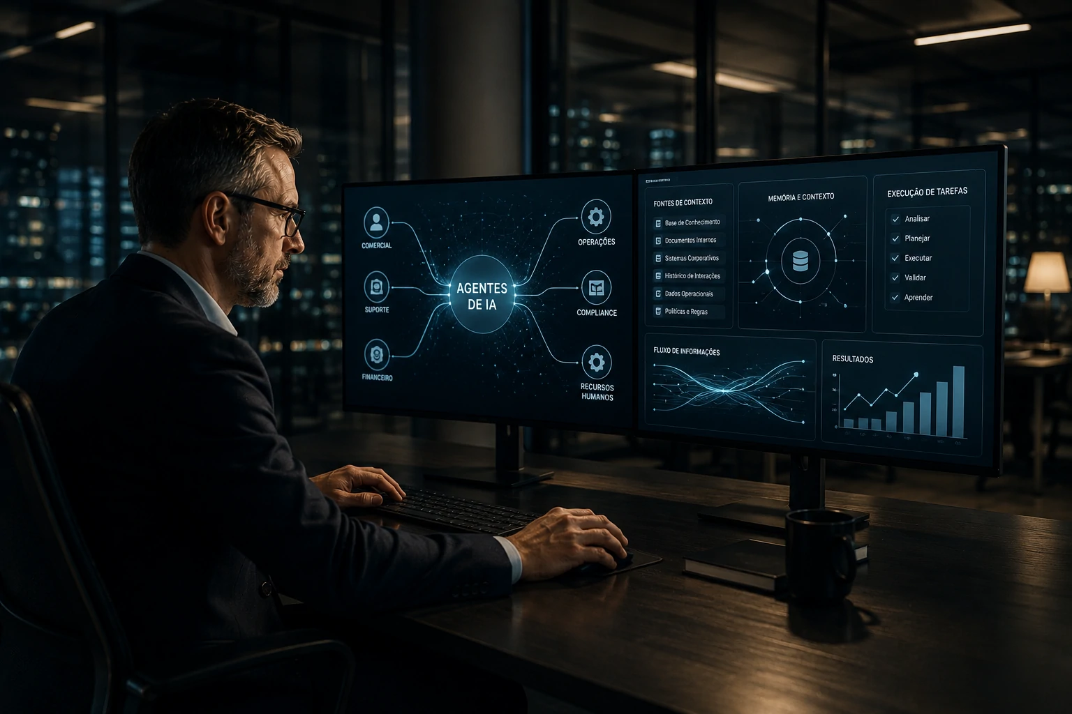 Agentes corporativos conectados a dados