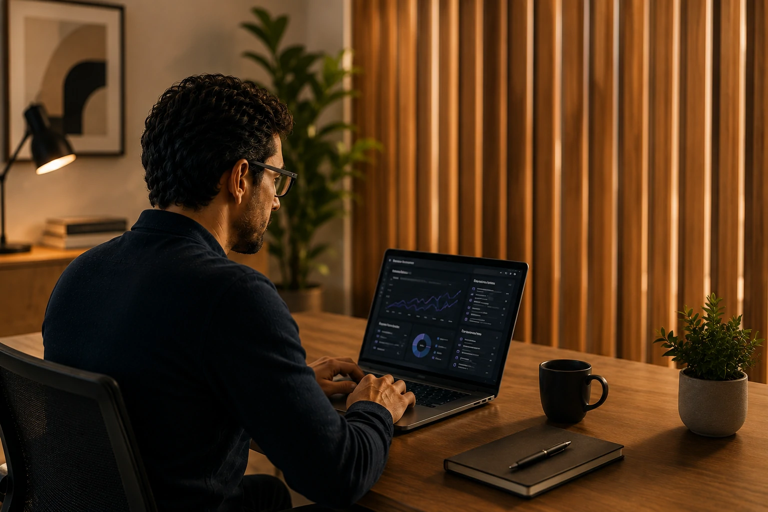 Professional using an AI research platform