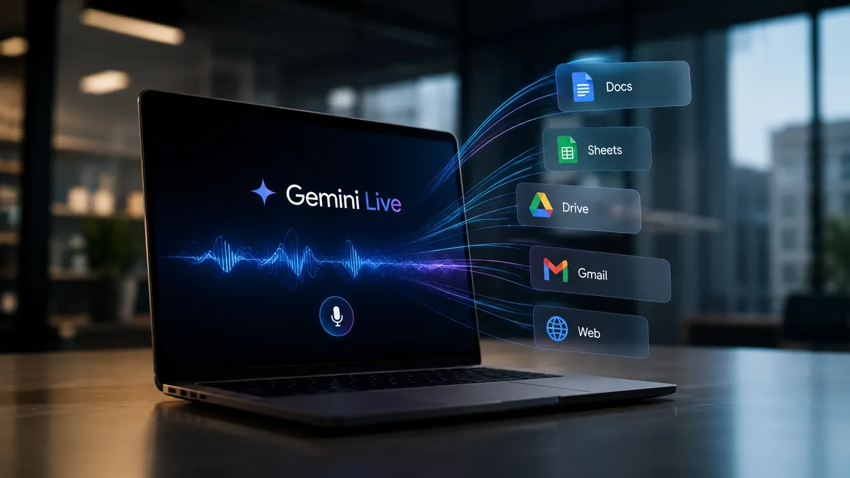 Gemini Live executando tarefas em segundo plano com integração ao Gemini Spark