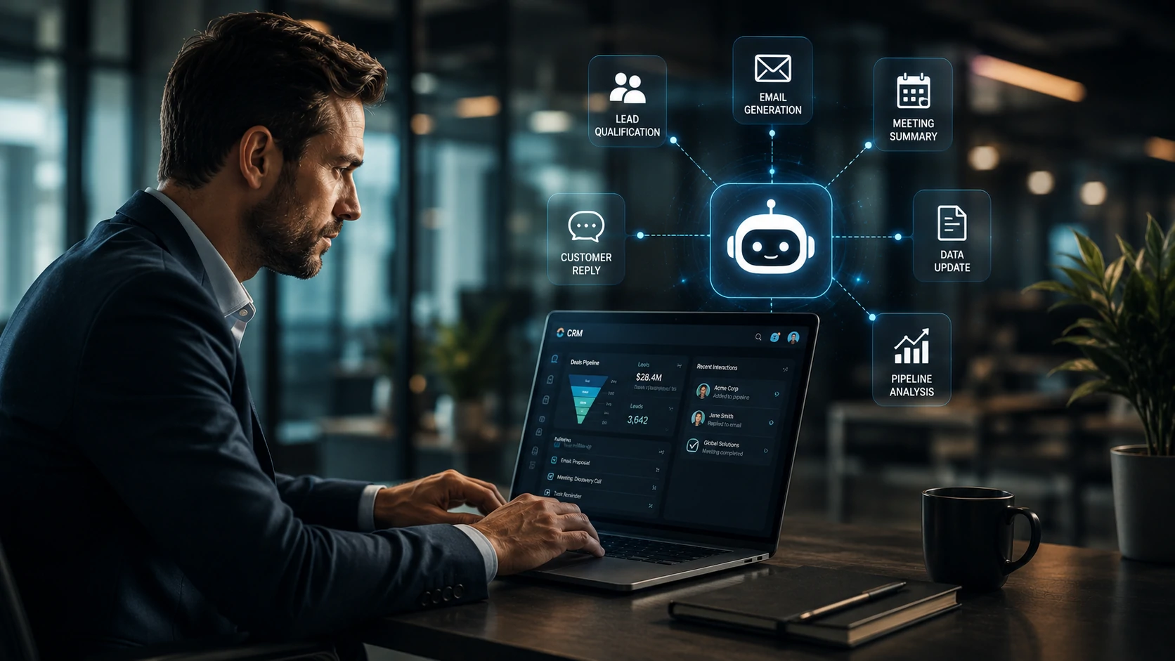 Painel comparativo entre plataformas modernas de CRM com IA