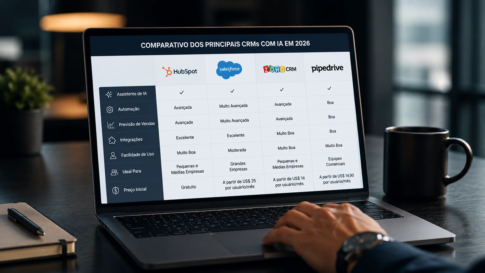 Comparativo dos principais CRMs com IA