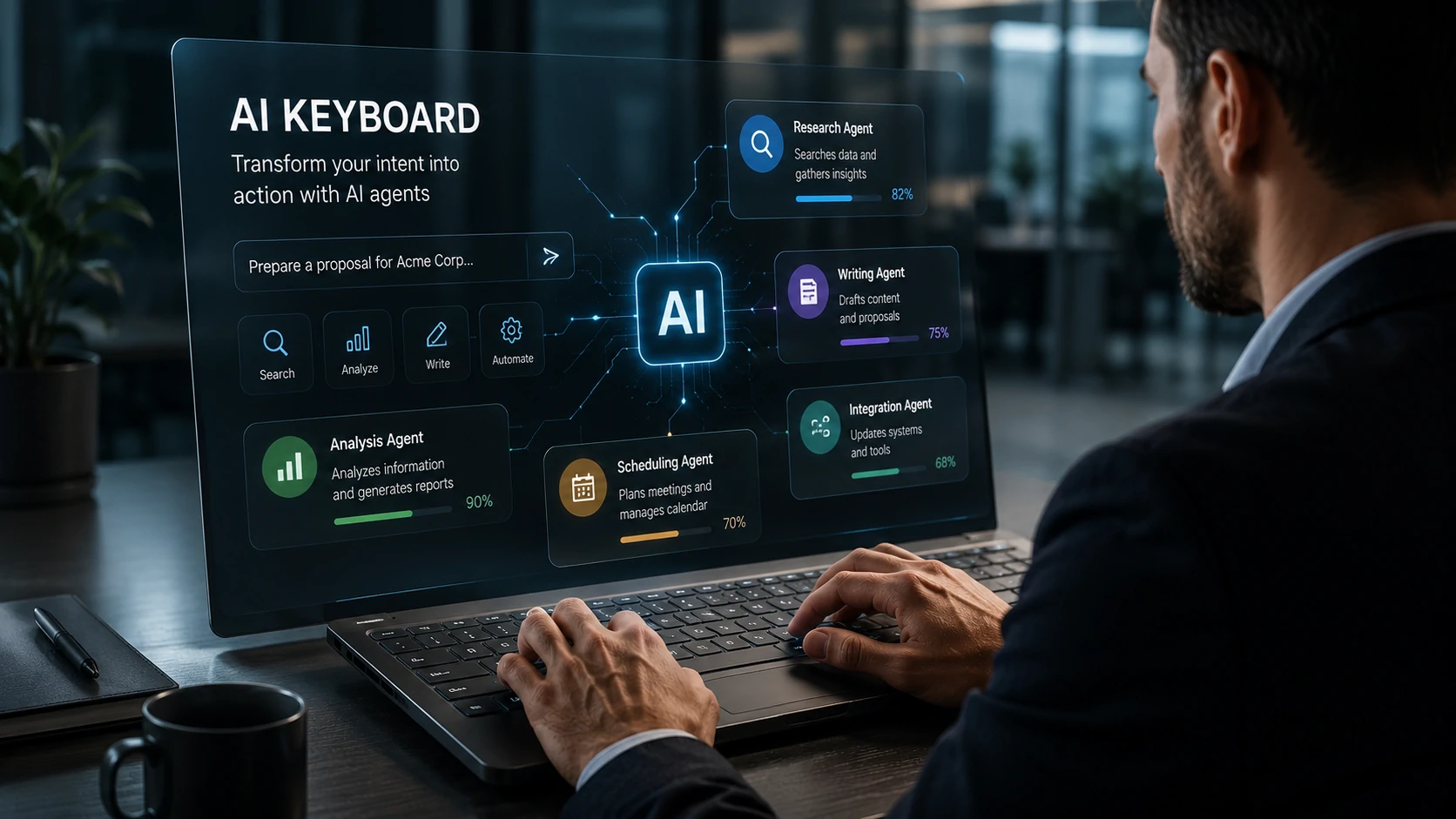 AI Keyboard em ambiente corporativo