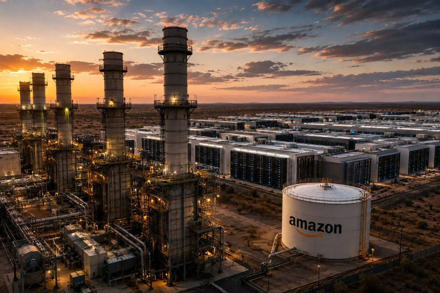 Power plant associated with an artificial intelligence data center in Texas