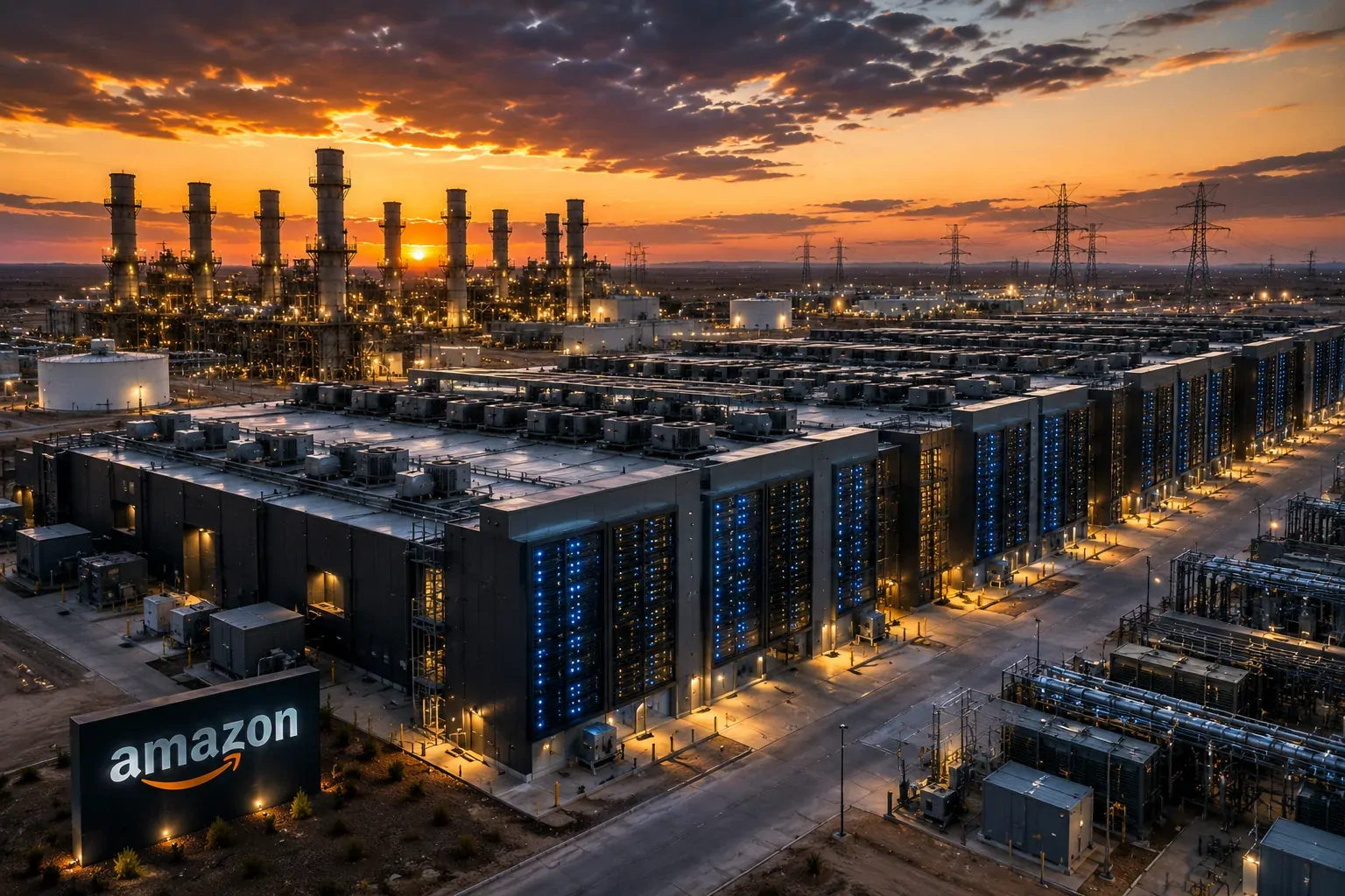 Massive data center complex and energy infrastructure for artificial intelligence