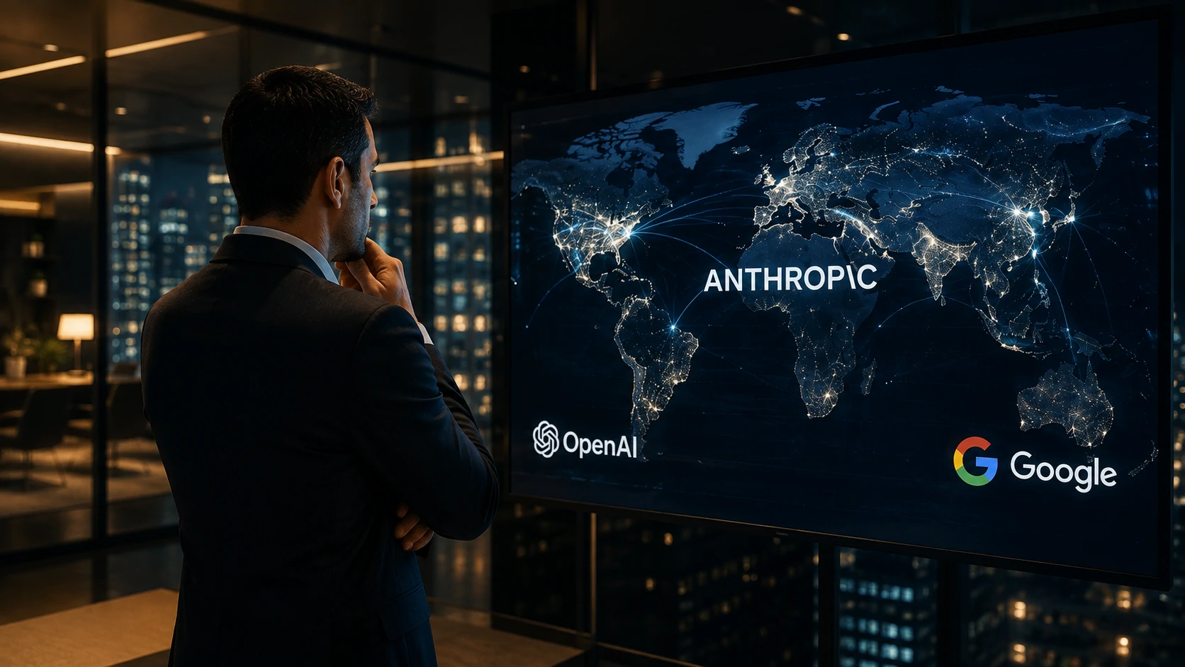 Executives discussing the future of artificial intelligence with a focus on strategy, governance and competitiveness