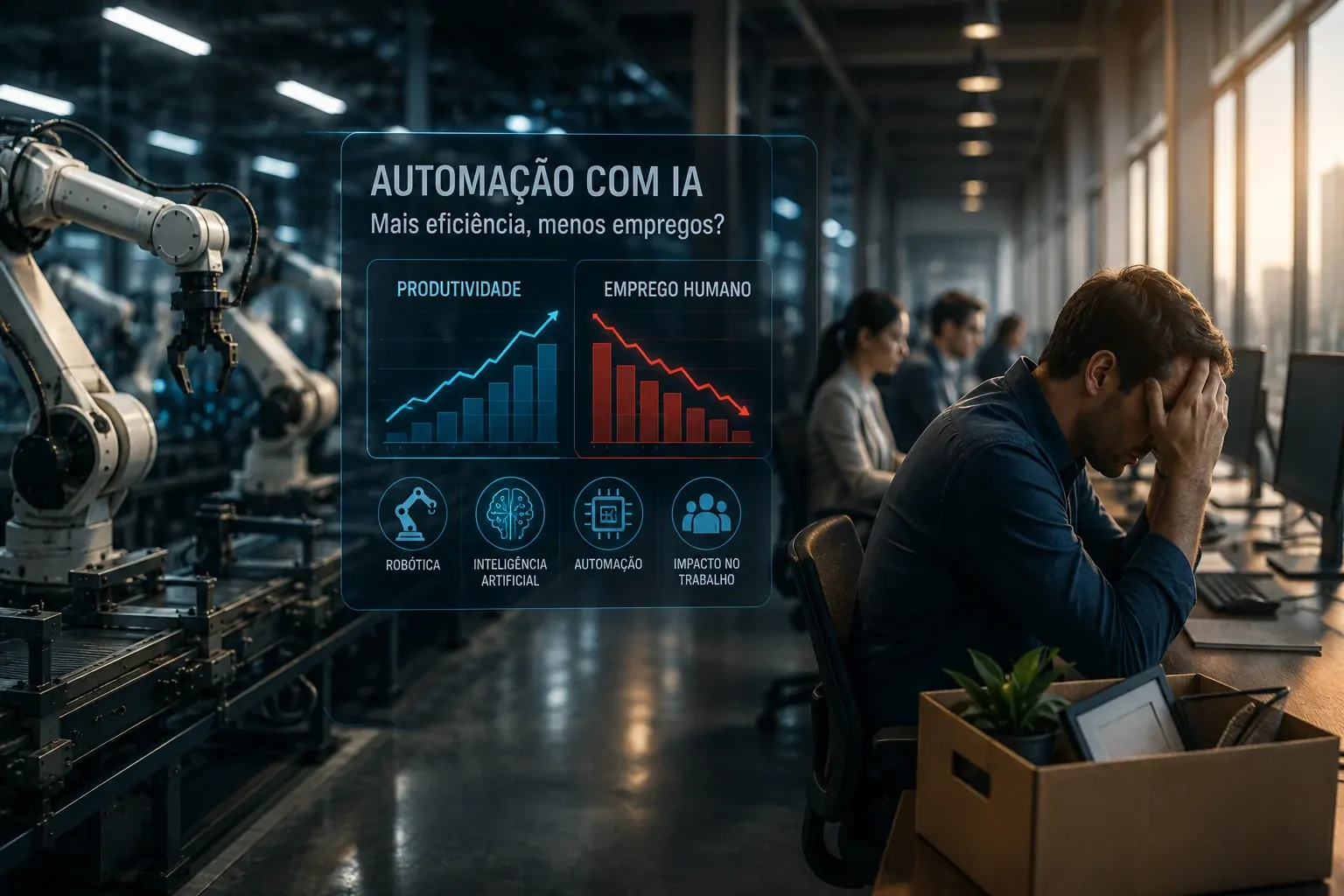 Representação de robôs e processamento de IA em um ambiente corporativo