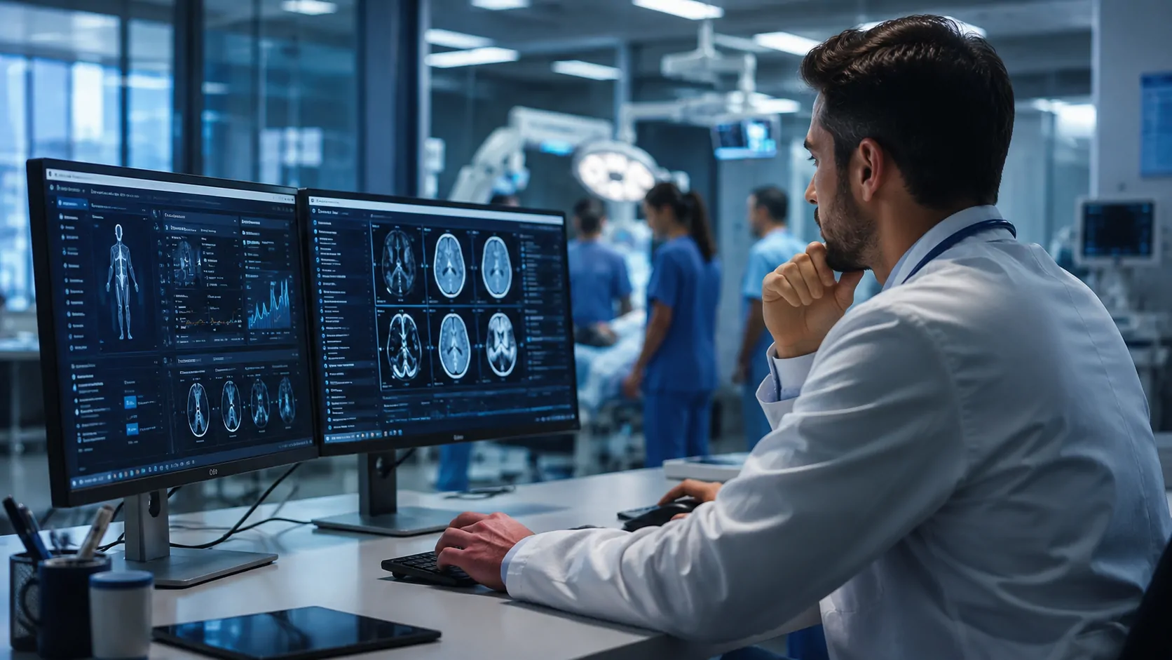 Hospital utilizando sistema de inteligência artificial para apoiar processos médicos