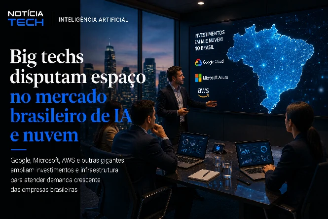 Executivos analisando crescimento da inteligência artificial e cloud computing no Brasil