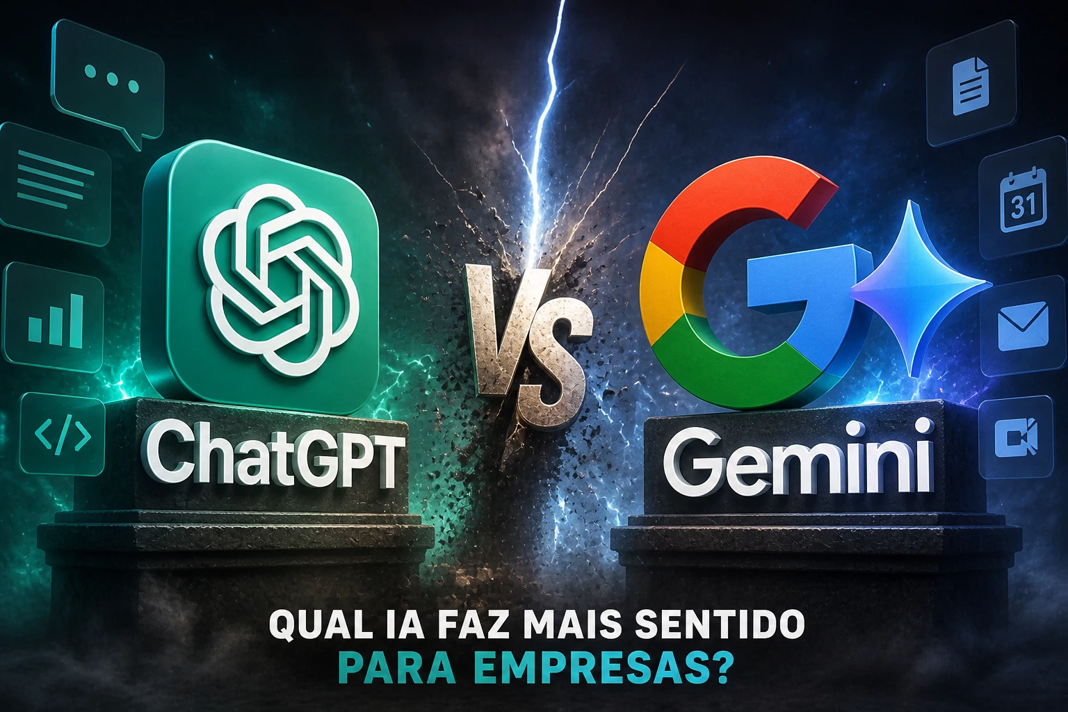 Comparação entre ChatGPT e Gemini em ambiente corporativo
