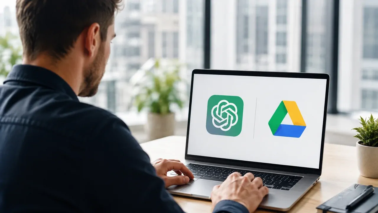 ChatGPT interacting with Google Drive files in a corporate environment