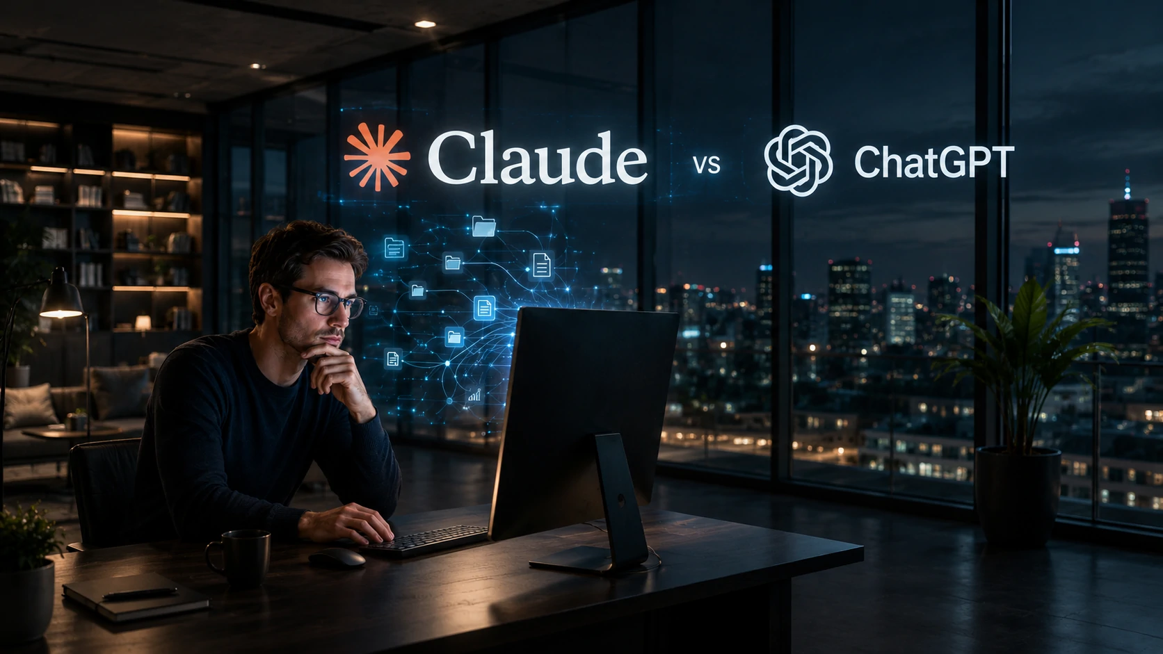 Claude operating a computer while competing with ChatGPT in the enterprise artificial intelligence market.