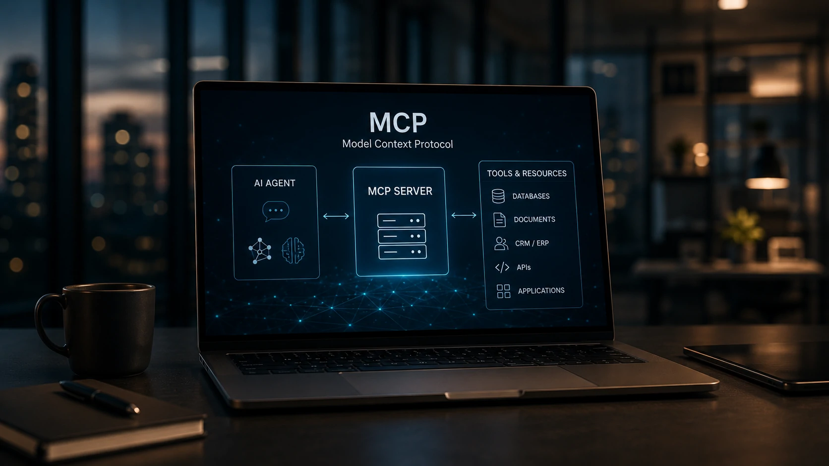 MCP architecture connecting AI agents to enterprise systems