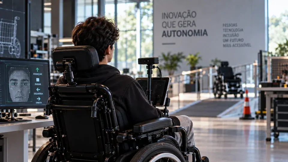 Cadeira de rodas motorizada controlada por inteligência artificial e expressões faciais