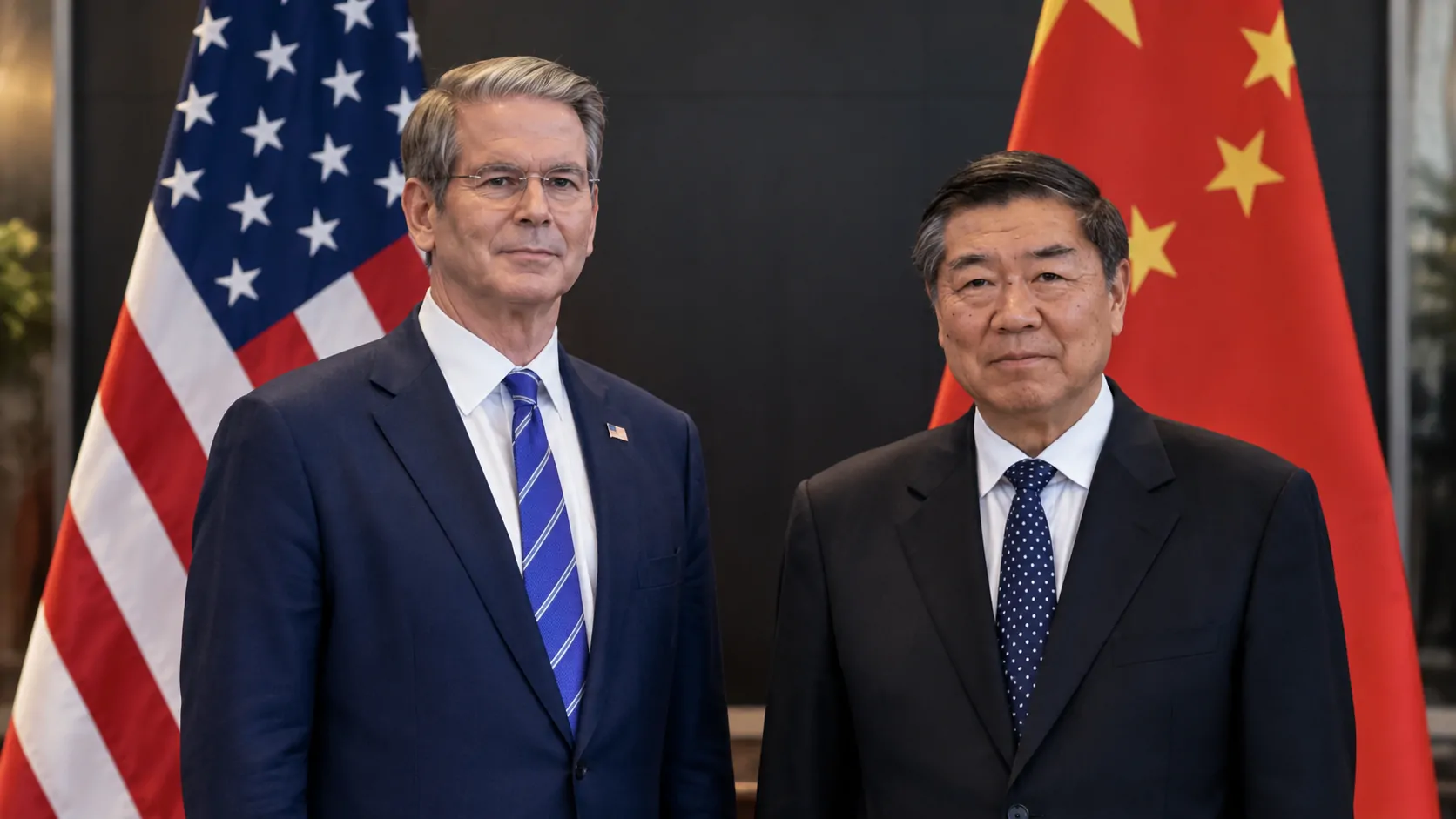 Scott Bessent and He Lifeng representing U.S.-China negotiations over artificial intelligence safety