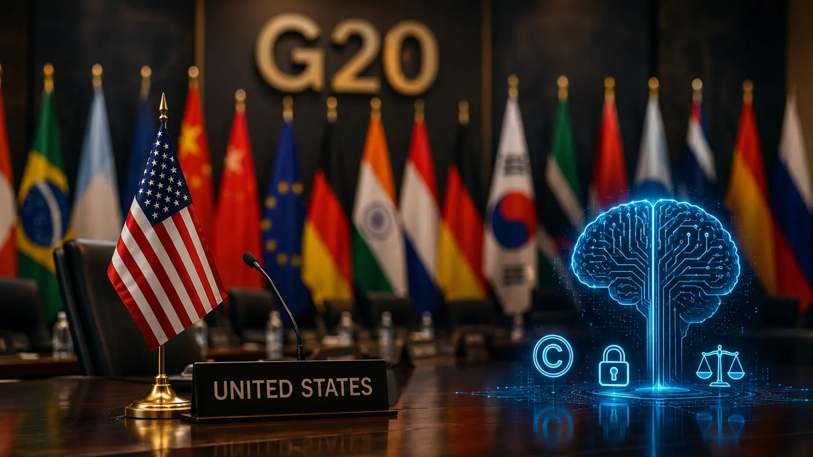 Representação do G20 diante da disputa entre inteligência artificial e direitos autorais