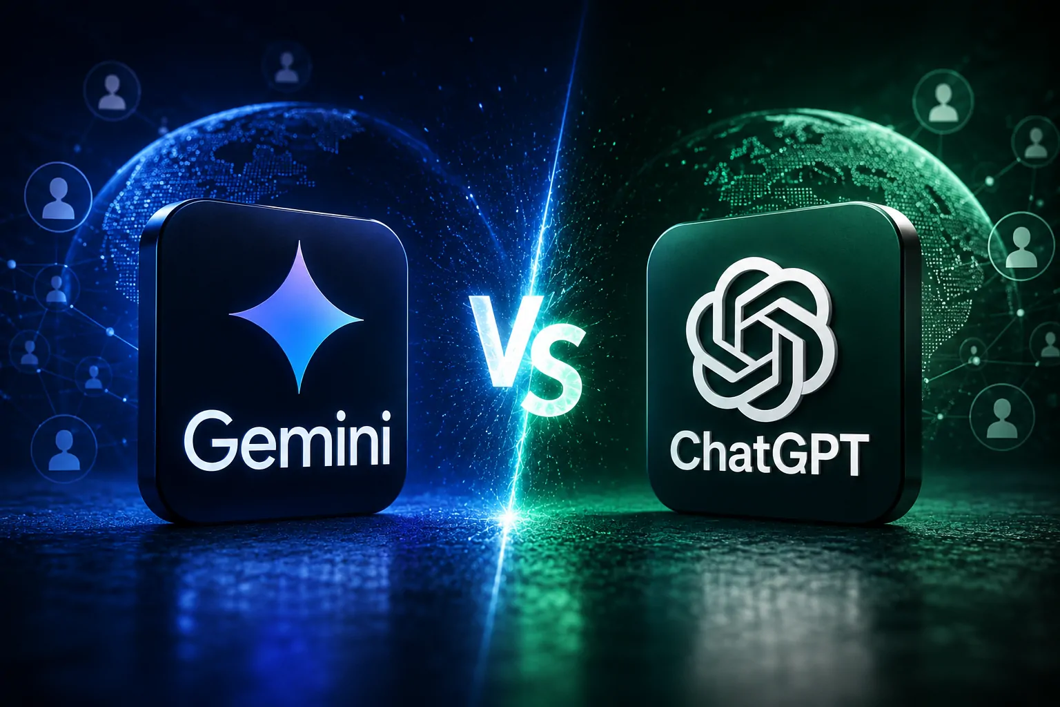 Gemini and ChatGPT representing the competition between Google and OpenAI