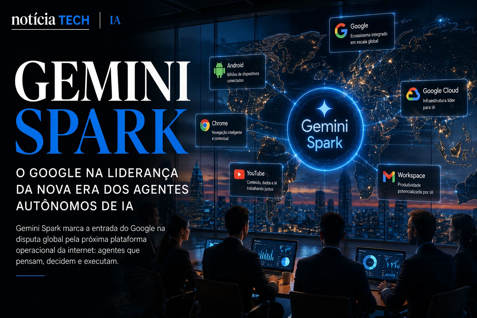 Executivos observando ecossistema global de IA autônoma