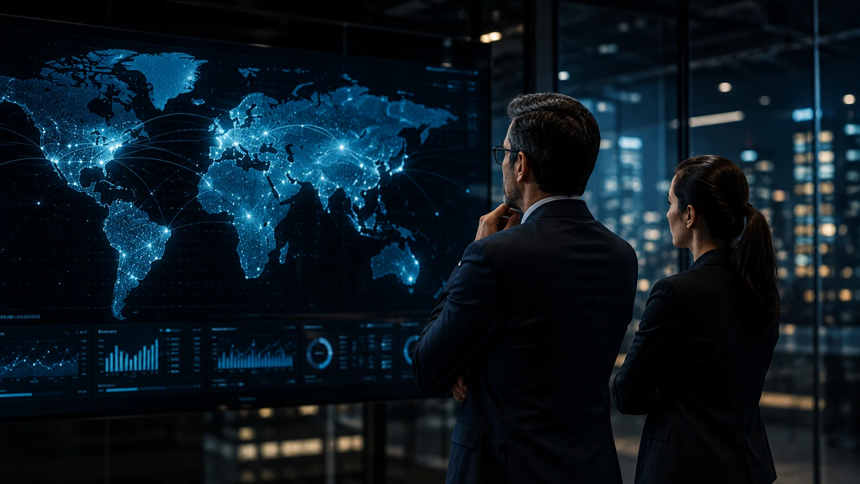 Executives evaluating the future of the global AI race