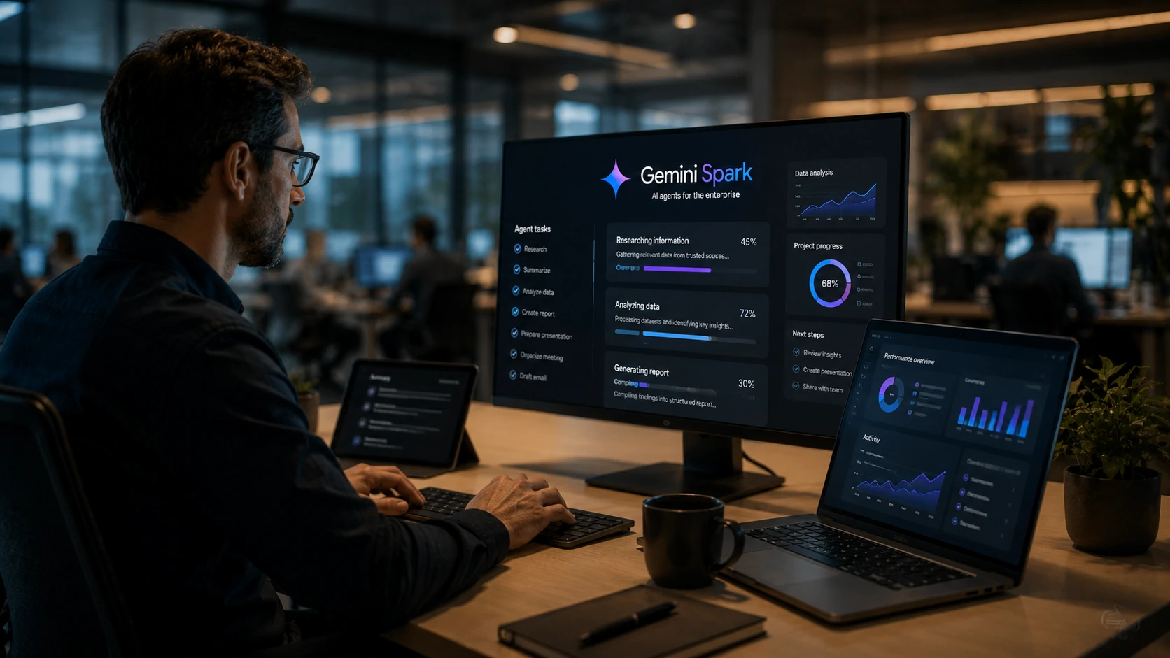 Aplicações corporativas do Gemini Spark