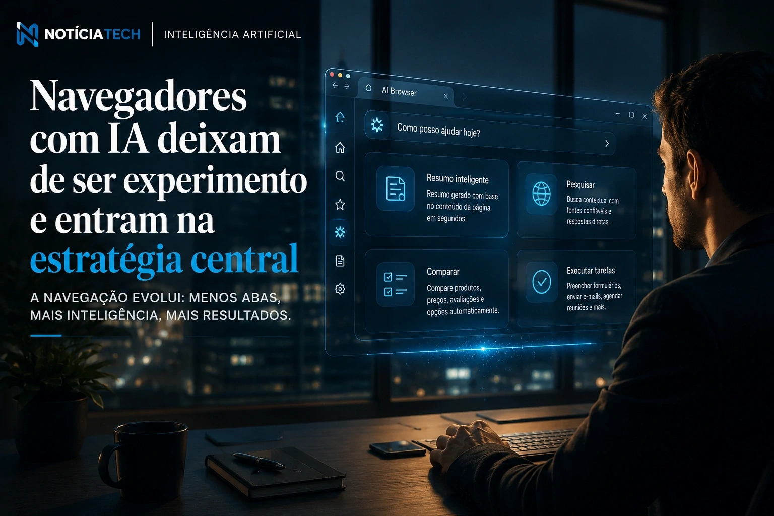 Navegadores com IA em ambiente corporativo