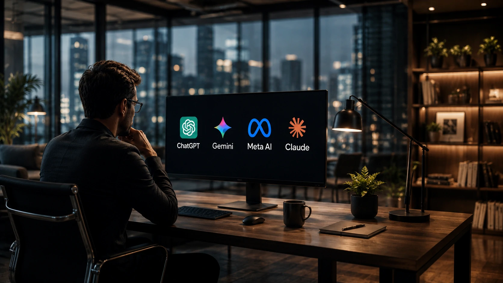 Representação da disputa entre grandes empresas de IA pela memória digital dos usuários
