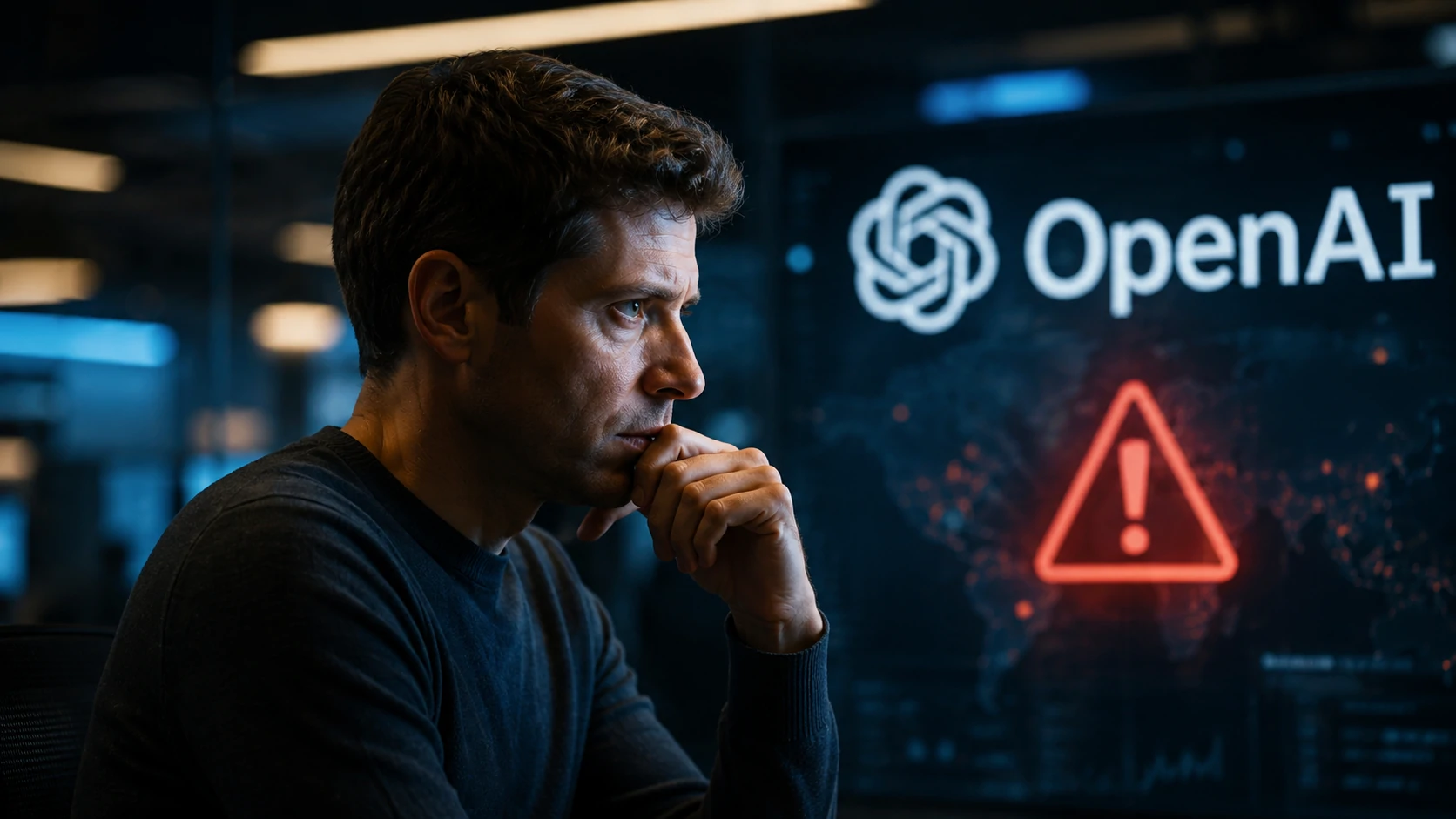 Representação de um agente de inteligência artificial sob monitoramento após um incidente de segurança envolvendo a OpenAI.