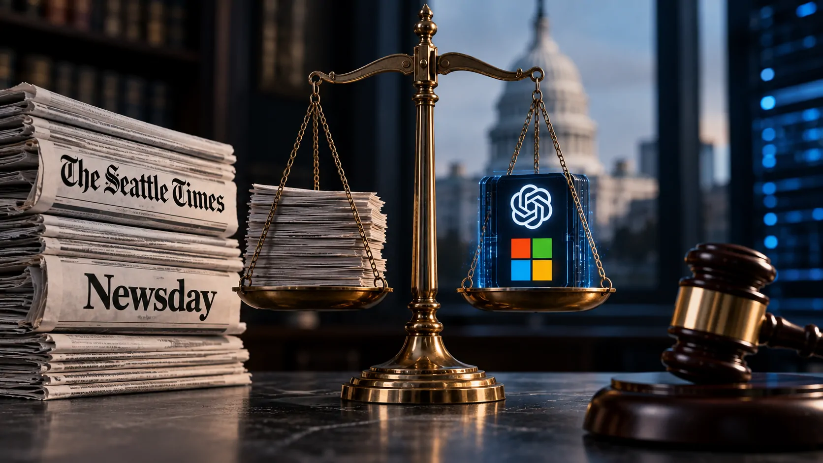 Representation of a balance between copyright protection and the development of artificial intelligence models