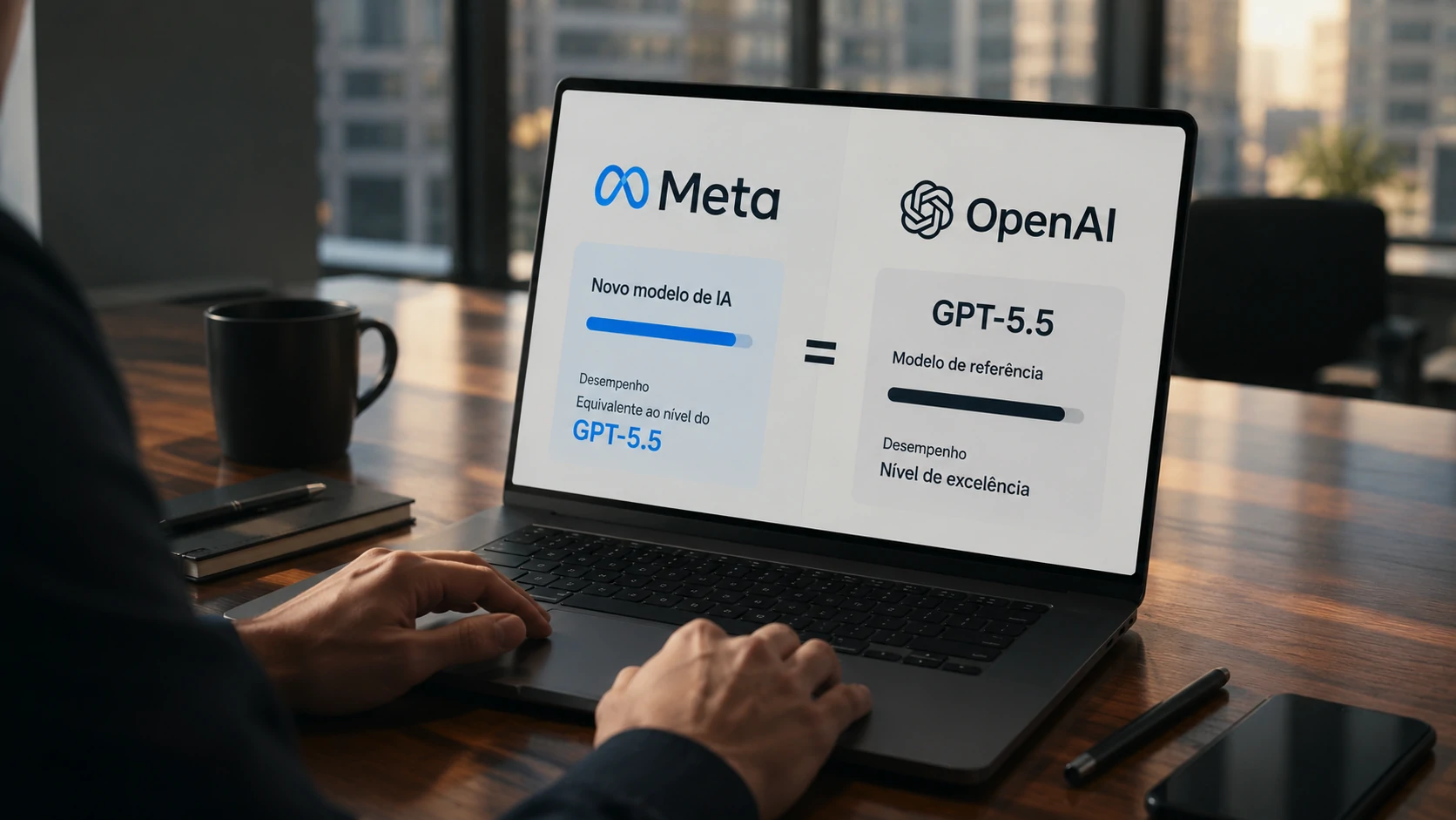 Executivos observam a disputa entre Meta, OpenAI, Google e Anthropic pelo mercado de inteligência artificial corporativa.