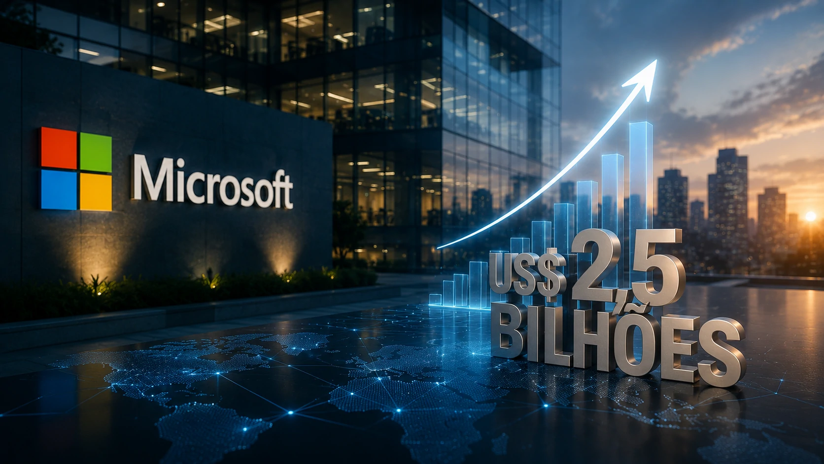 Executivos da Microsoft analisando estratégias para acelerar a adoção de inteligência artificial nas empresas.