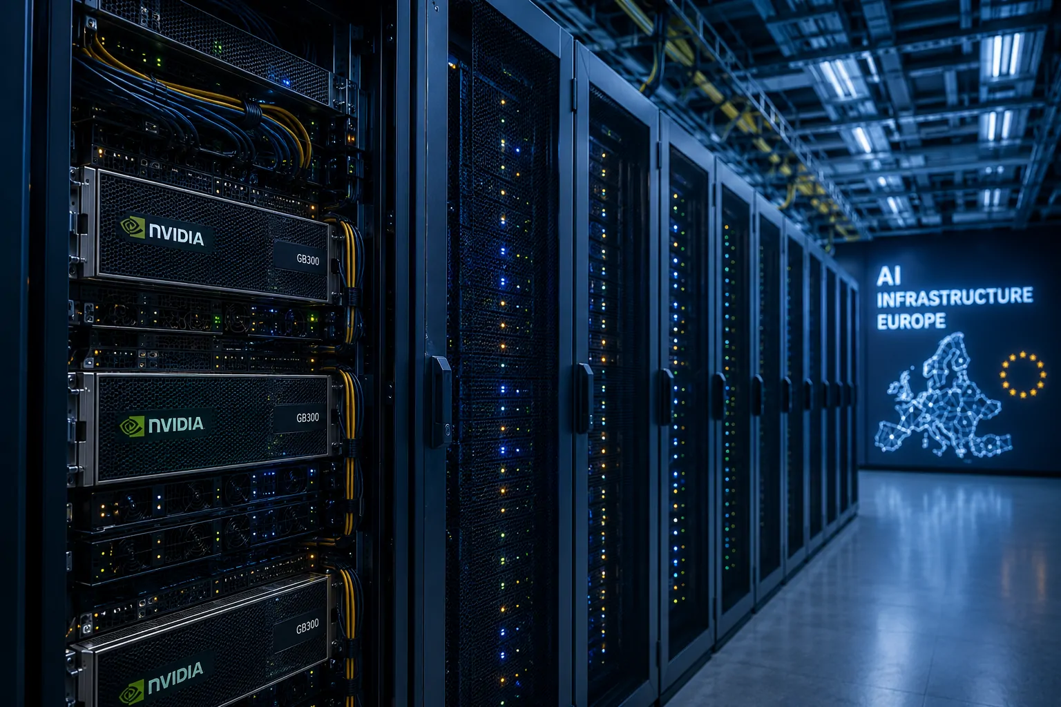 AI data center infrastructure showing the energy scale required by GPU clusters