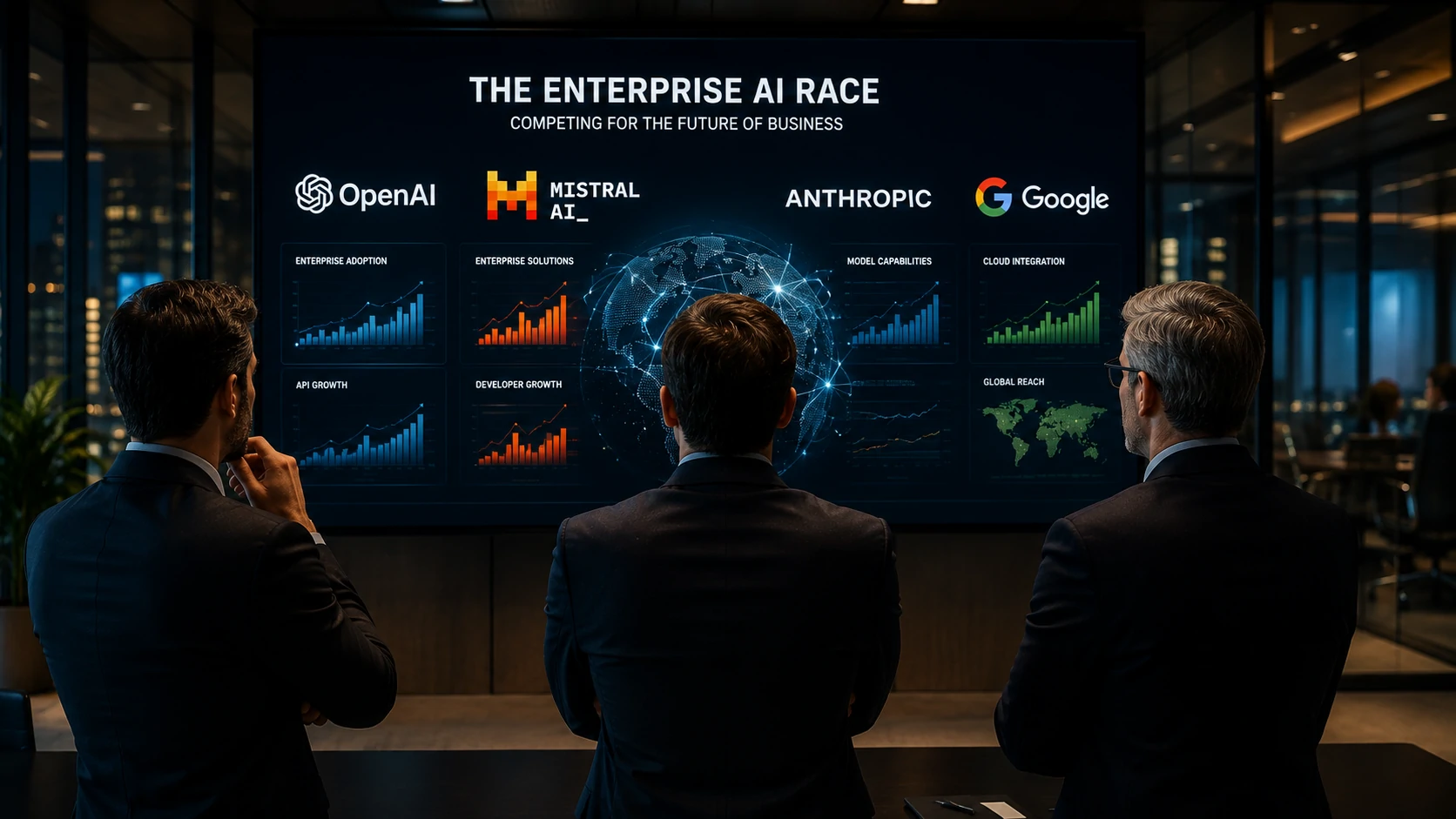 Competition between OpenAI, Mistral AI, Anthropic, and Google