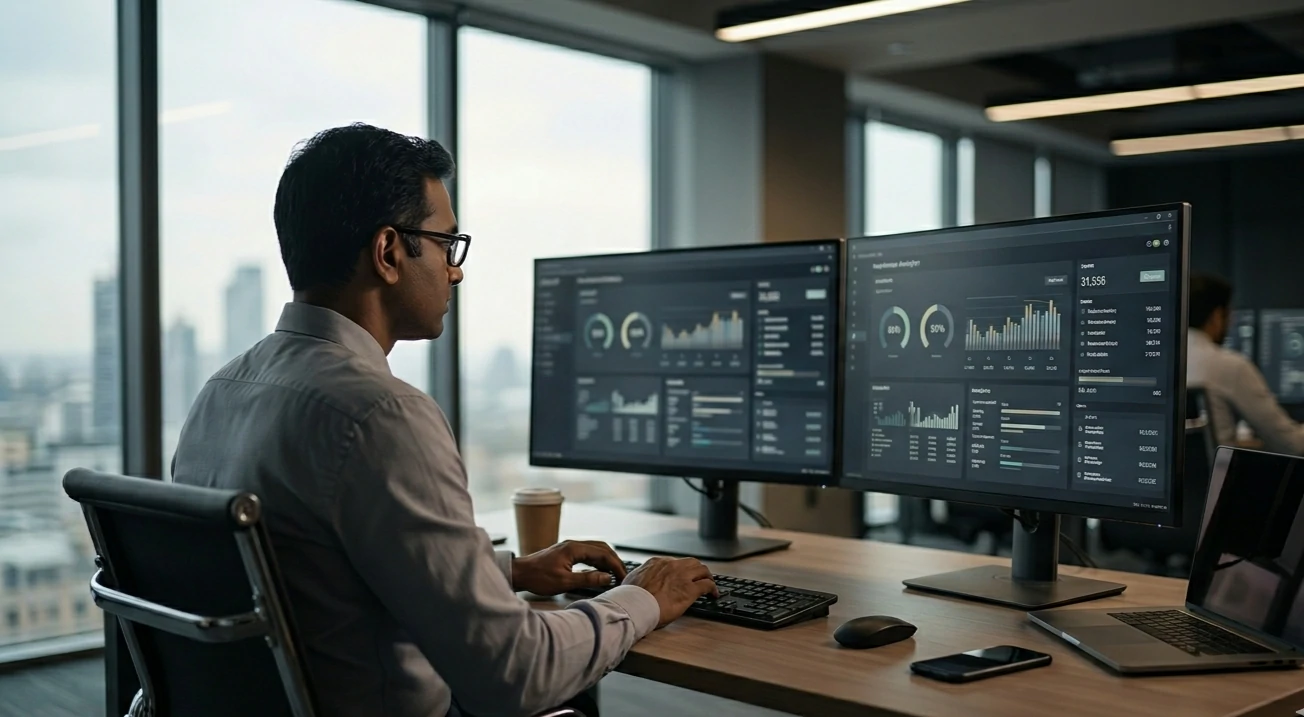 Executivos analisando riscos de Shadow AI em ambiente corporativo