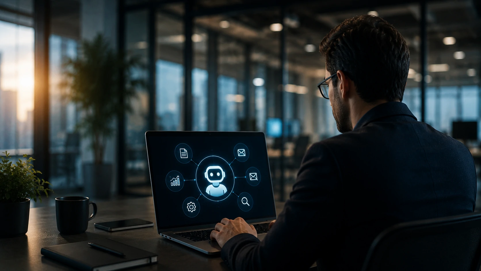 Interface corporativa baseada em agente de IA