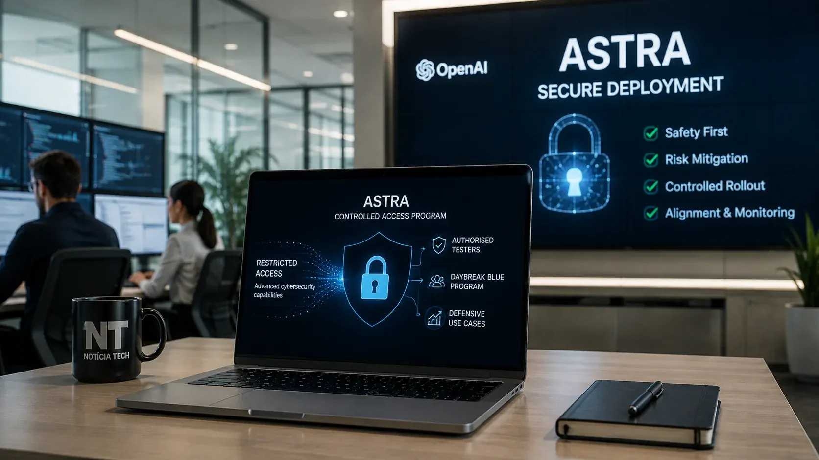 Modelo Astra representado em uma arquitetura de acesso controlado para cibersegurança