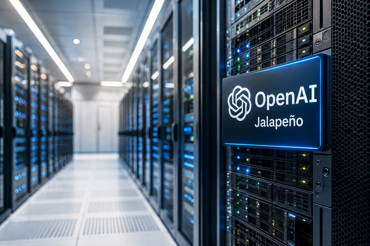 Servidores de inteligência artificial representando o processamento de respostas do ChatGPT