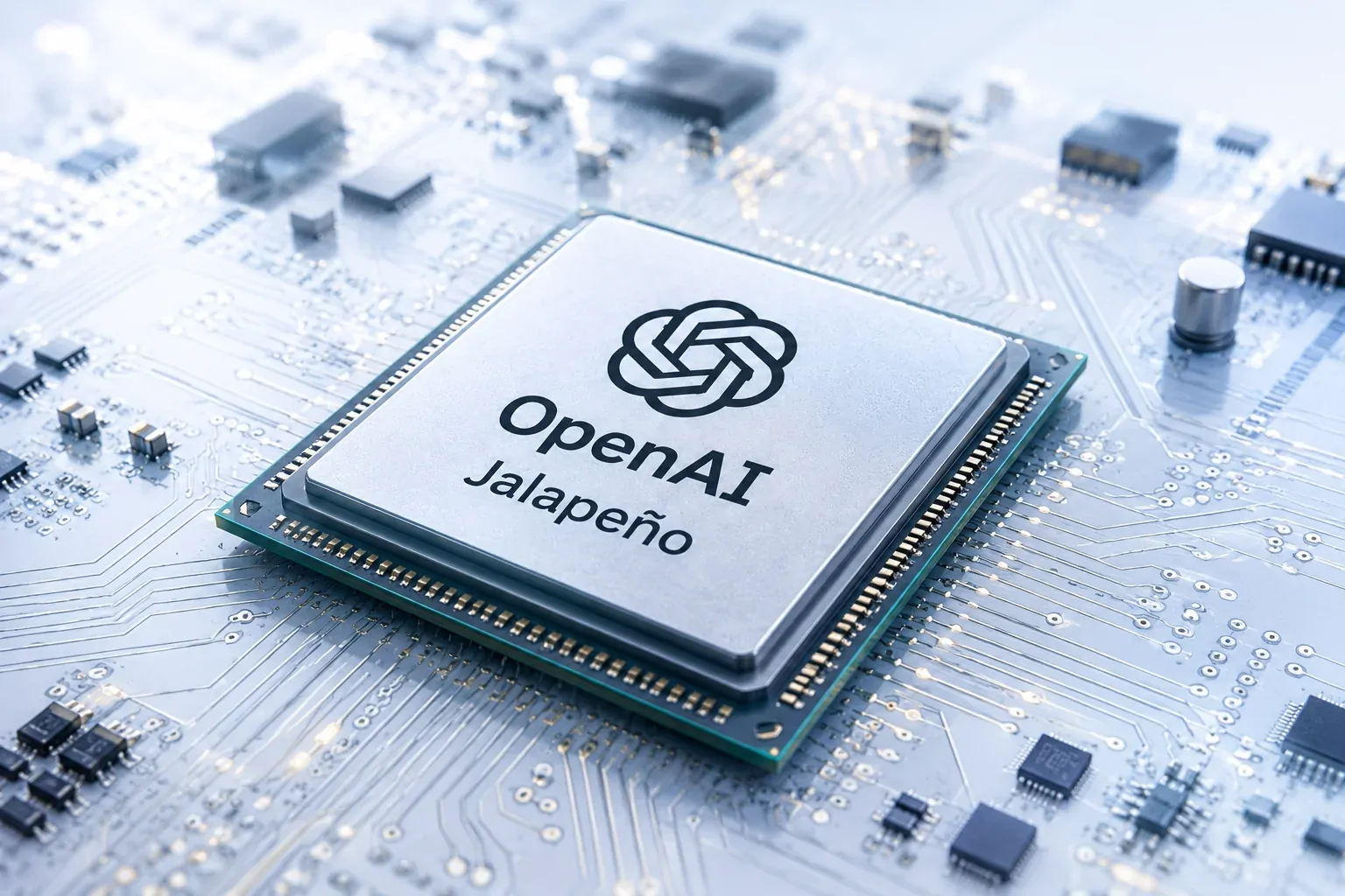 Chip de inteligência artificial representando a arquitetura própria da OpenAI
