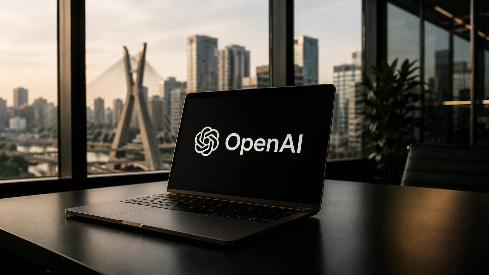 Representação da OpenAI ampliando sua operação comercial no Brasil