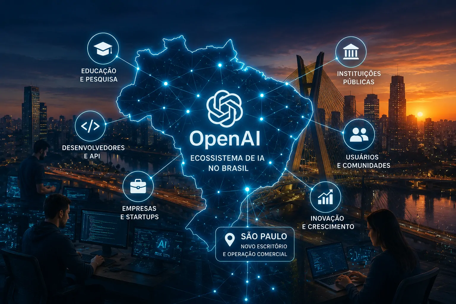 Ecossistema brasileiro de inteligência artificial conectando empresas, desenvolvedores, pesquisadores e instituições públicas