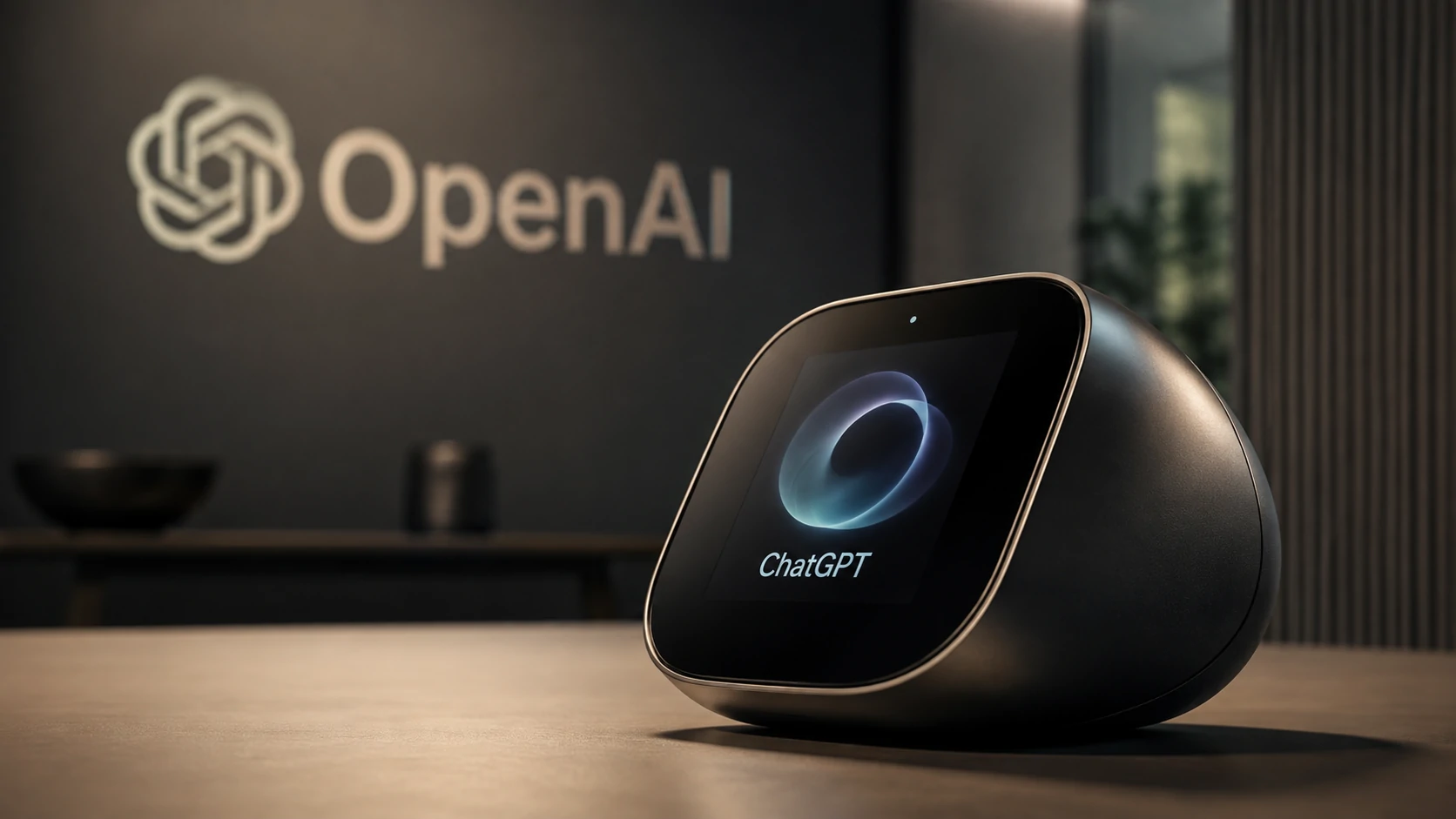 Concept artwork of an OpenAI device powered by ChatGPT