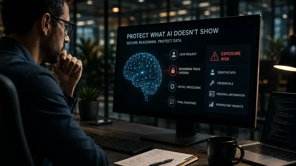 User interacting with AI while intermediate data is protected by multiple security layers
