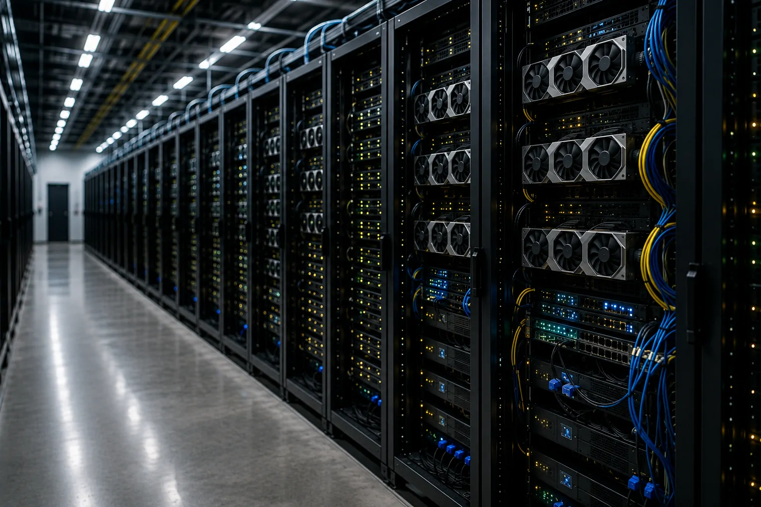 Data center with GPUs and computing infrastructure for artificial intelligence