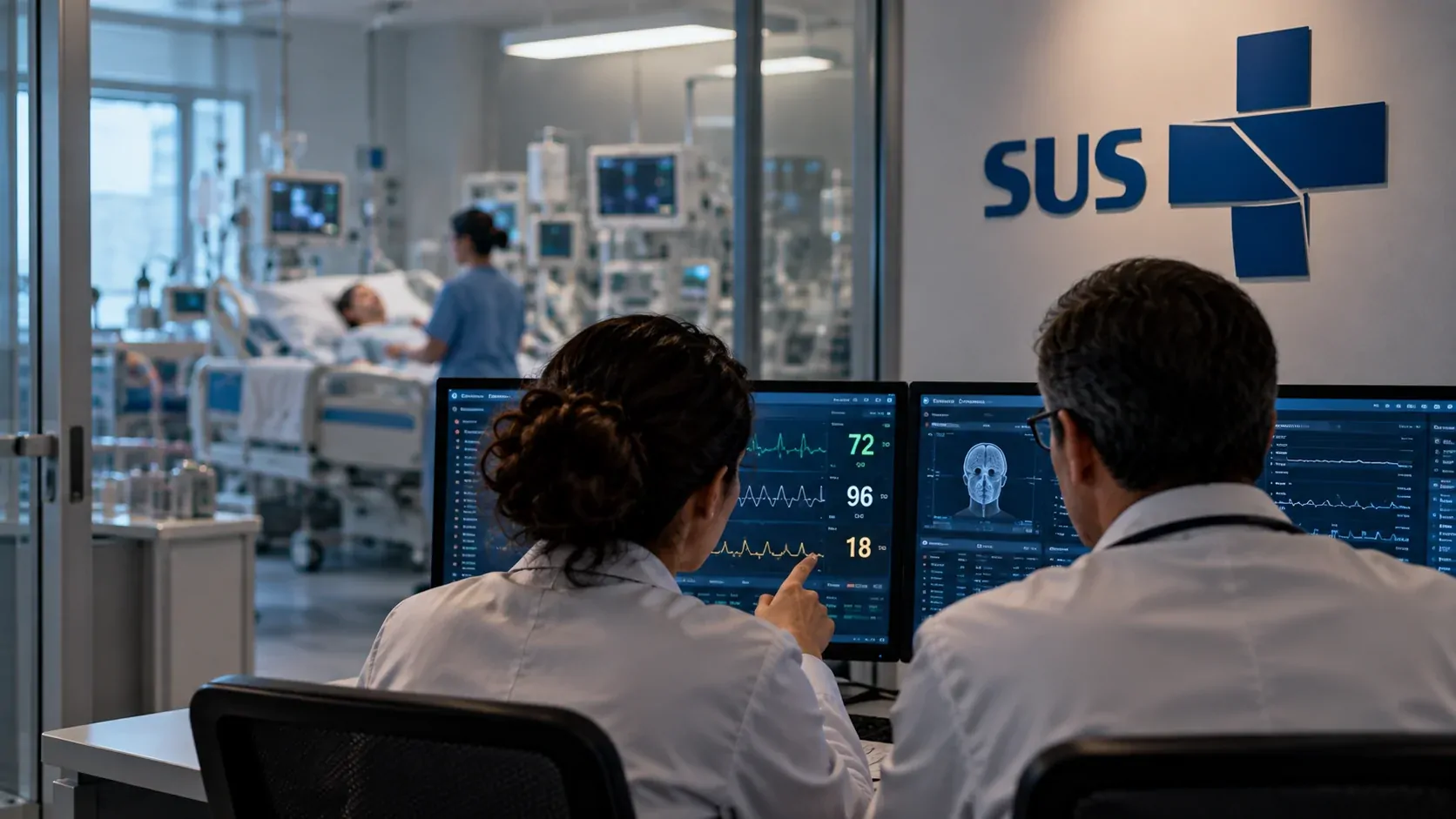 Central de monitoramento conectada a UTIs inteligentes do SUS com dados de pacientes em tempo real
