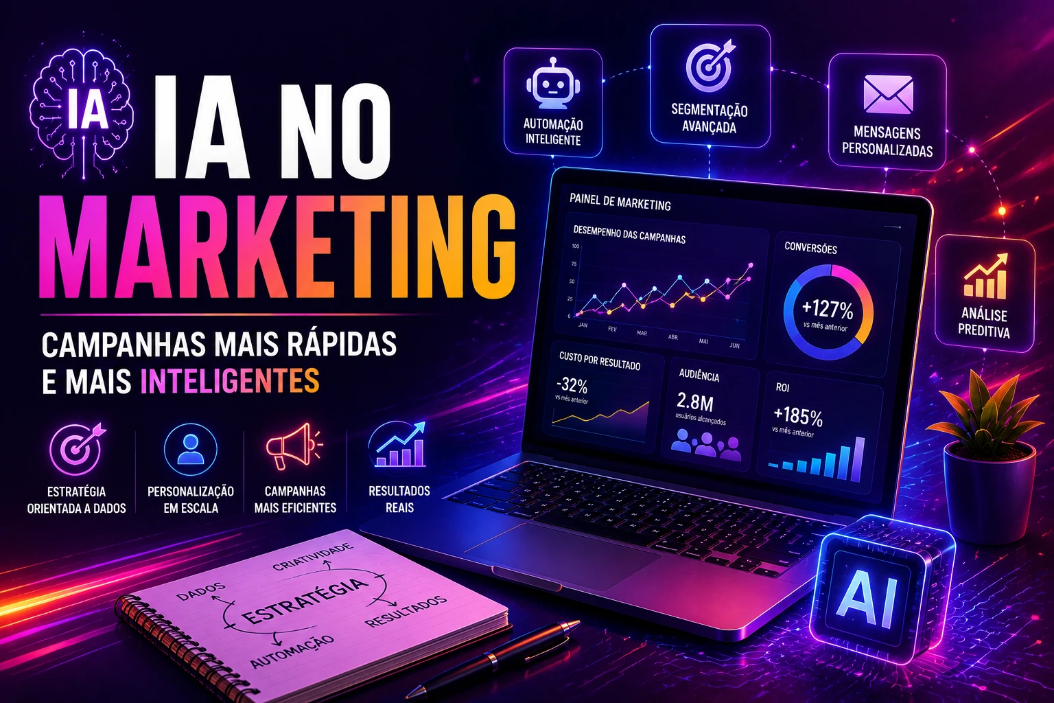 Uso de IA para acelerar campanhas de marketing digital